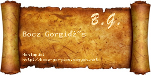 Bocz Gorgiás névjegykártya